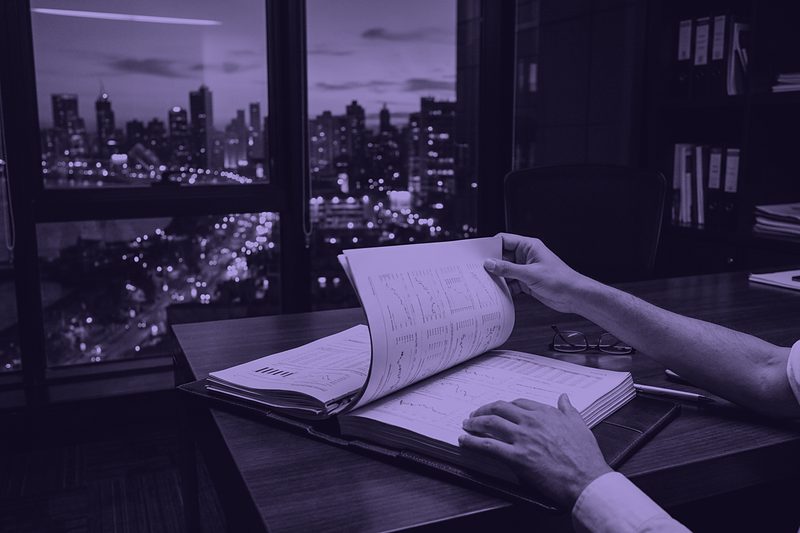 A quiet boardroom in a financial office