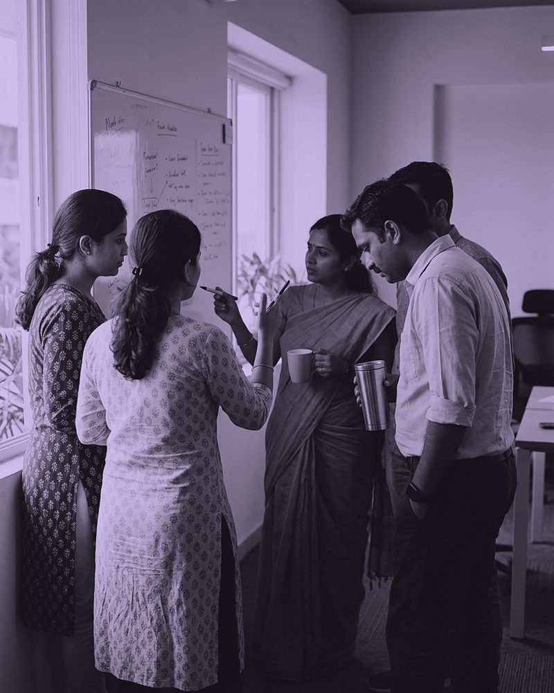 A small morning team huddle